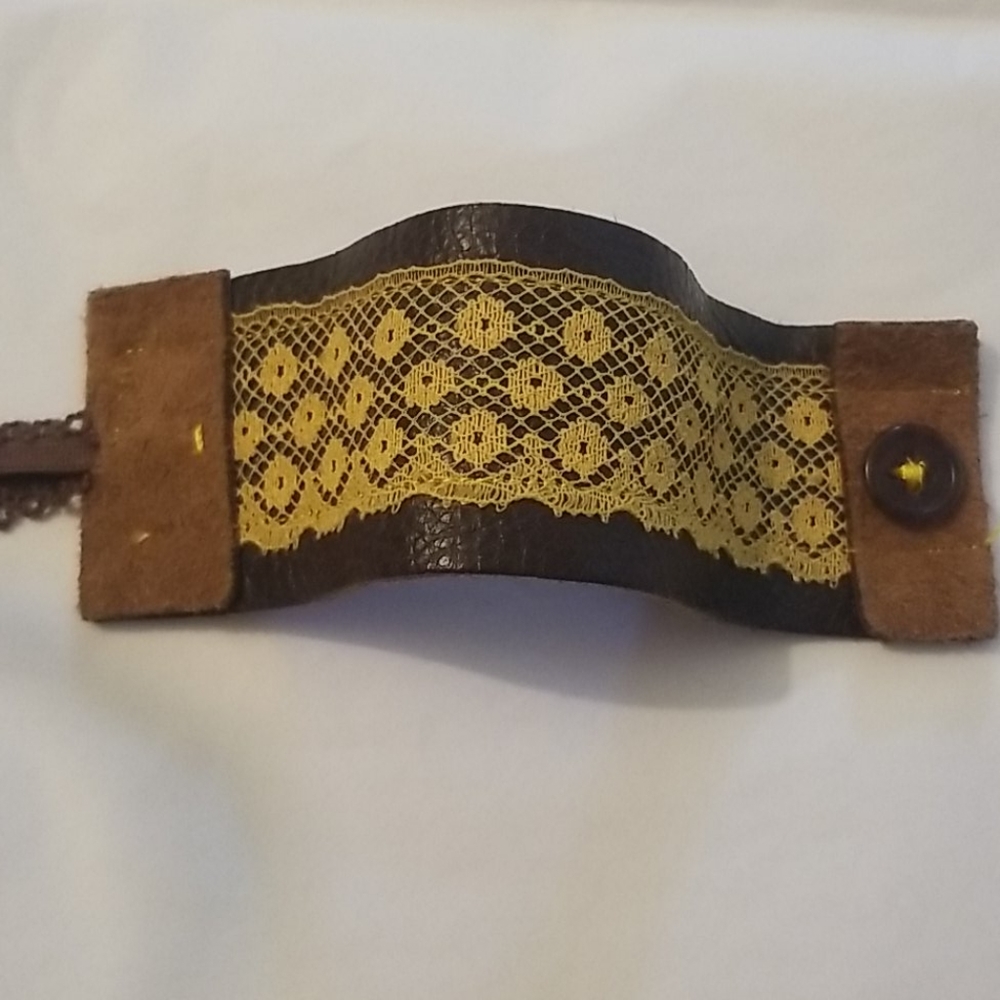 Artisan Crafted Leather Cuff, Boho, Festival